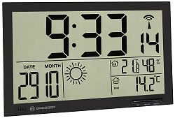 Метеостанция (настенные часы) Bresser MyTime Jumbo LCD, черная Метеостанция (настенные часы) Bresser MyTime Jumbo LCD, черная
