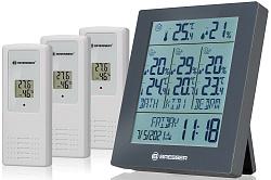 Метеостанция Bresser Temeo Hygro Quadro Prestige с тремя датчиками, серая Метеостанция Bresser Temeo Hygro Quadro Prestige с тремя датчиками, серая